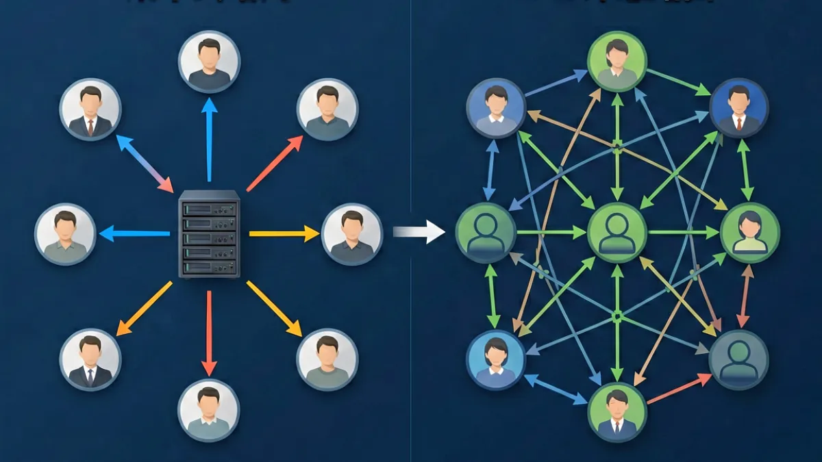 暗网平台架构对比示意，左侧为集中式中文暗网服务器结构，右侧为Tor去中心化洋葱路由网络拓扑